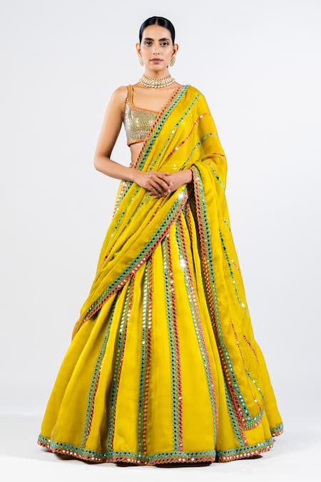 Vvani by Vani Vats Stripe Pattern Lehenga Set 