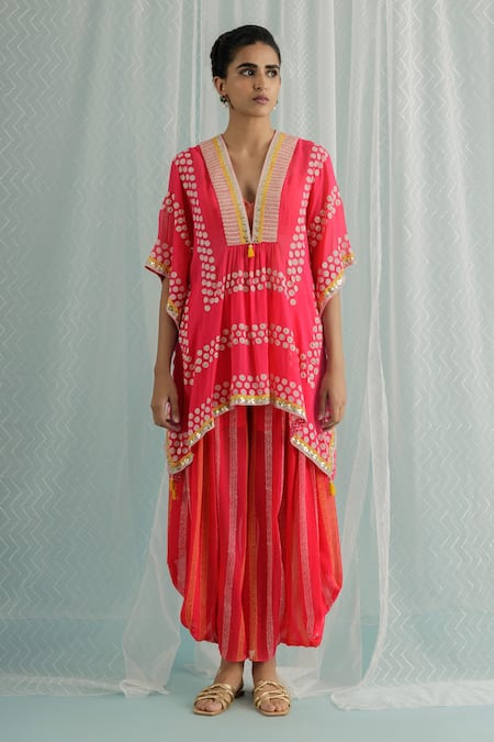 Surbhi Gupta Emi Geometric Print Kaftan Tunic & Trouser Set 