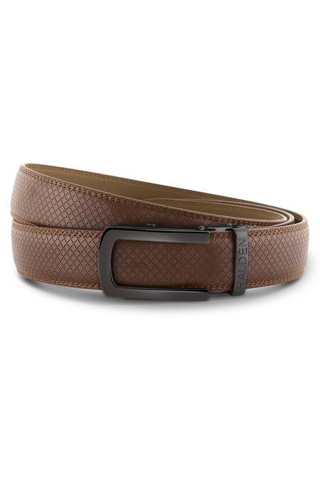 Buy HaldèN Brown Textured Leather Buckle Belt at Aza Fashions Buy_HaldèN_Brown Textured Leather Buckle Belt_at_Aza_Fashions