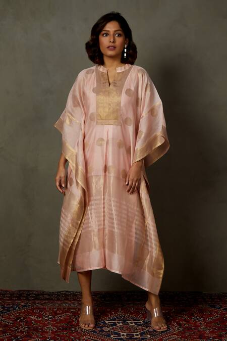 RI.Ritu Kumar Minar Polka Dot Woven Kaftan 