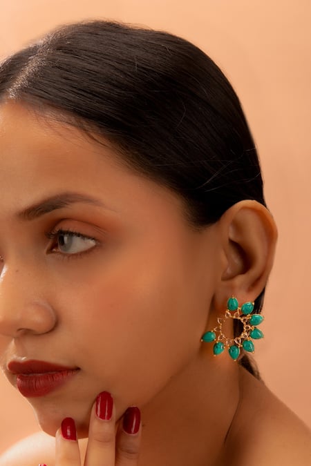 Tizora Studded Rosecut Earrings 