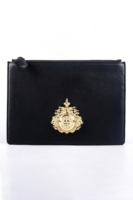 SAURAV GHOSH Captial Embellished Clutch Bag 