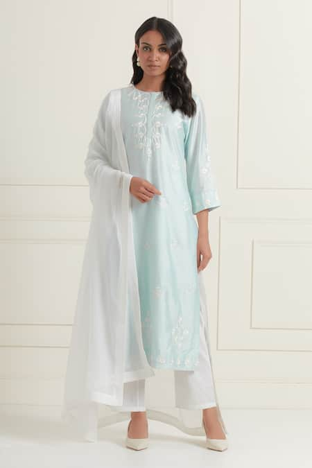 Ikshita Choudhary Embroidered Kurta Set With Kota Dupatta 