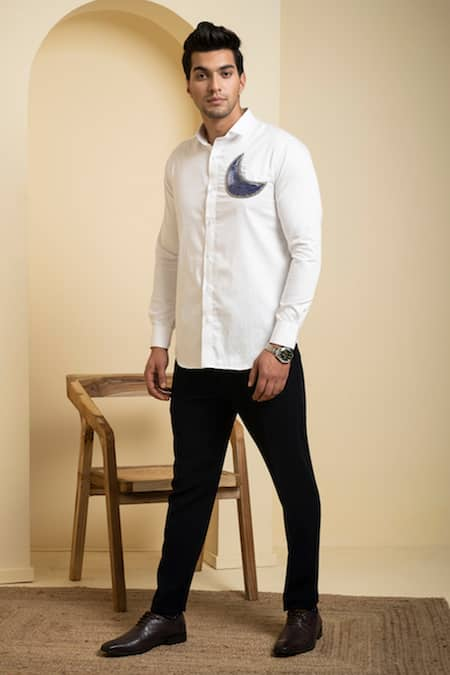 Hilo Design Antila Moon Embroidered Shirt 