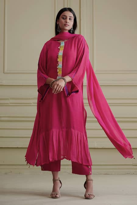 AFFROZ Pleated Frill Kurta Set 