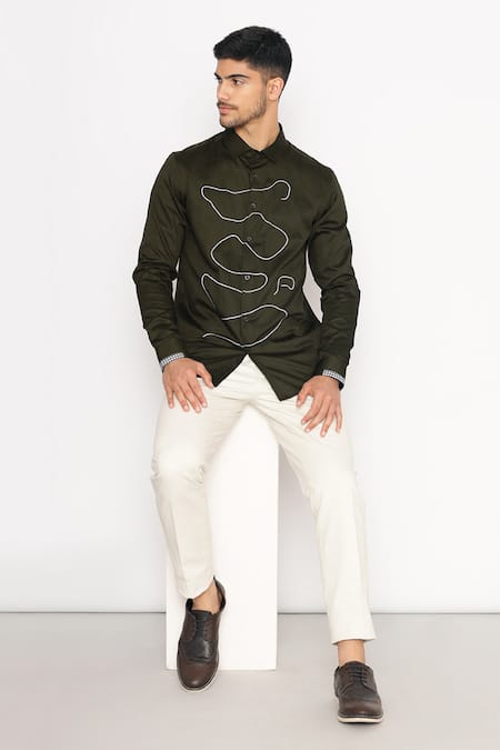 Lacquer Embassy Blake Abstract Embroidered Shirt 