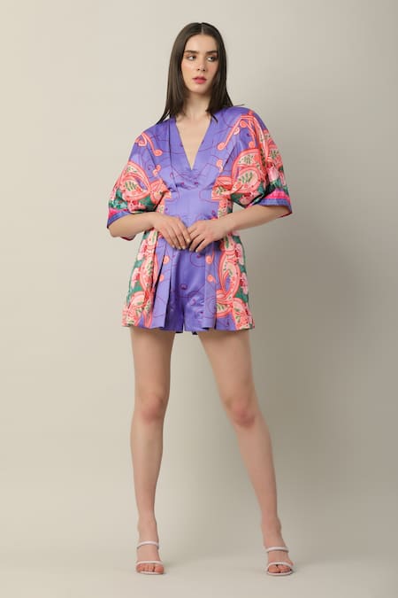 Limerick by Abirr N' Nanki Arden Draped Printed Playsuit 