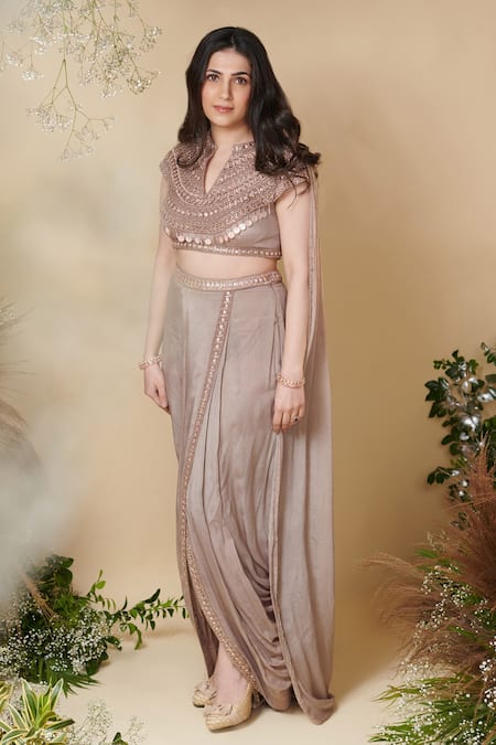 Reeti Arneja Enigma Embroidered Blouse & Dhoti Pant Set 