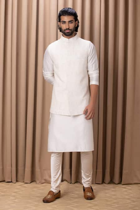 Ankit V Kapoor Faizan Paisley Embroidered Bundi Kurta Set 