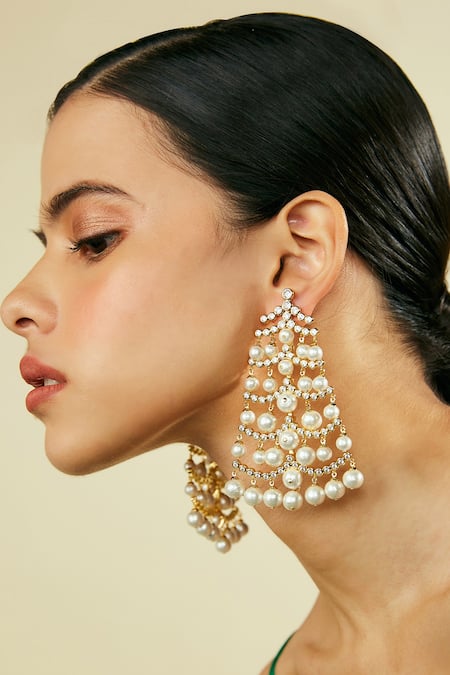 Handmade Beaded Teslana Earrings | Statement Styling - Deepa Gurnani