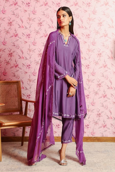 Dohr India Fiza A-Line Kurta Pant Set 