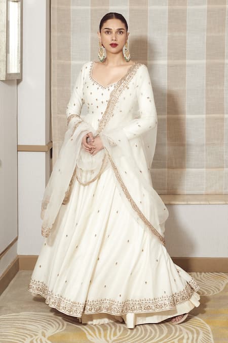 Stunning BackLess White Anarkali Gown,Readymade Indian Bridesmaid Wedding  Outfit | eBay