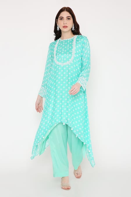 Bha sha Kimy Bandhani Print Tunic & Pant Set 