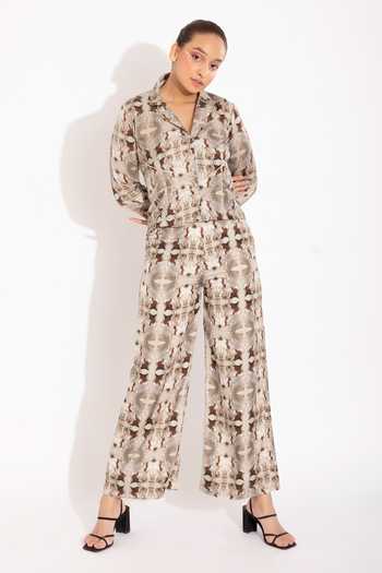 Buy Studio Surbhi Grey Cotton, Silk Piping Collared Digital Print Shirt And Pant Set at Aza Fashions Buy_Studio Surbhi_Grey Cotton, Silk Piping Collared Digital Print Shirt And Pant Set _at_Aza_Fashions