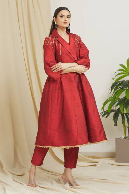 Women's Printed Rayon Ethnic Jacket Kurta and Dhoti Pant Set/Jacket Kurta  Pant Set for Women/