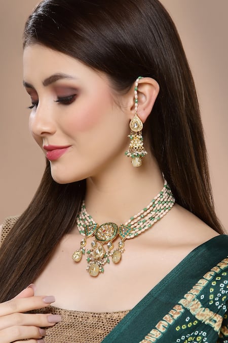 Dugran By Dugristyle American Diamond Embellished Pendant Choker Set 