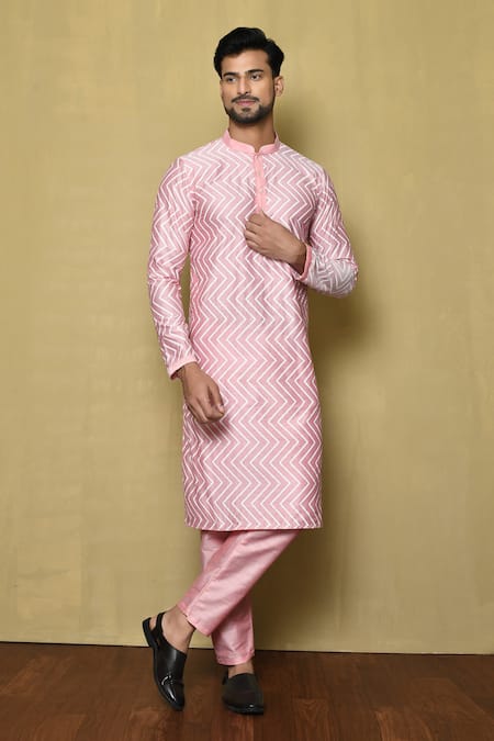 Aryavir Malhotra Chevron Print Kurta 