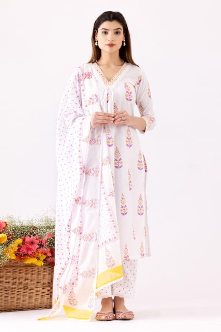 Abbaran Printed A-Line Kurta Set 