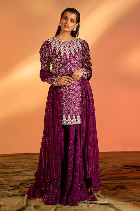 J by Jannat Hand Embroidered Kurta Sharara Set 