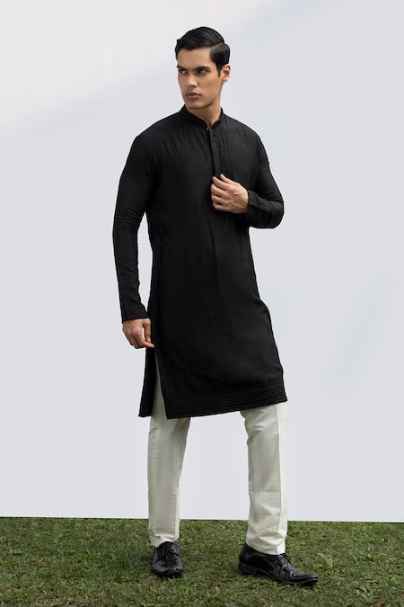 Casual Wear Black Men Cotton Kurta Pant, Handwash, Size: 36*42 at Rs  650/piece in New Delhi