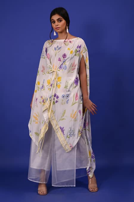 Rimi Nayak Assorted Floral Print Cape Tunic 