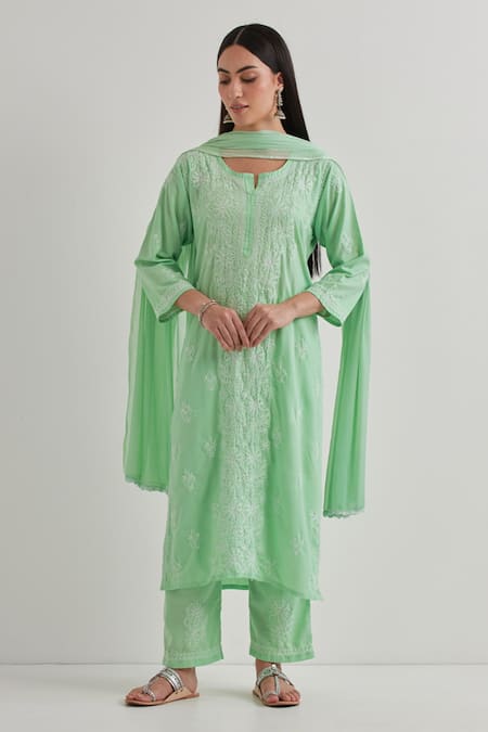 Priya Chaudhary Cotton Embroidered Kurta Set 