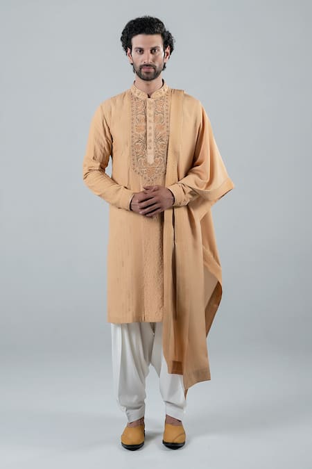 Punit Arora Mandarin Collar Embroidered Kurta Set 