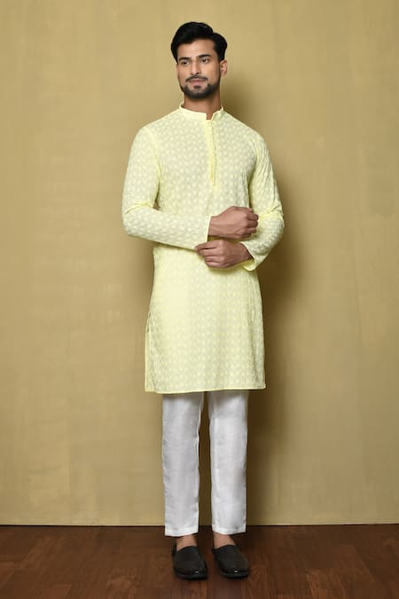 Aryavir Malhotra Thread Work Kurta & Pant Set 