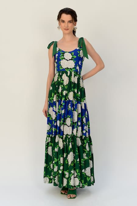 SANAM Gia Floral Pattern Maxi Dress 