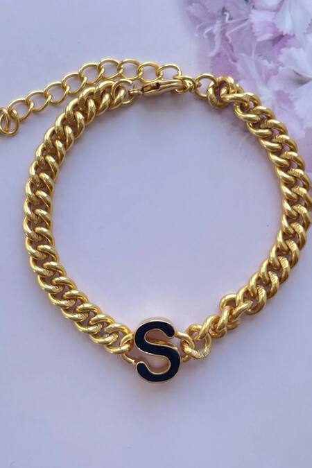 Buy Pipa Bella by Nykaa Fashion 18K Gold Midnight Constellations Small  Initial S Bracelet Online