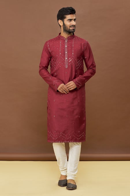 Arihant Rai Sinha Full Sleeve Mirror Work Kurta Set 