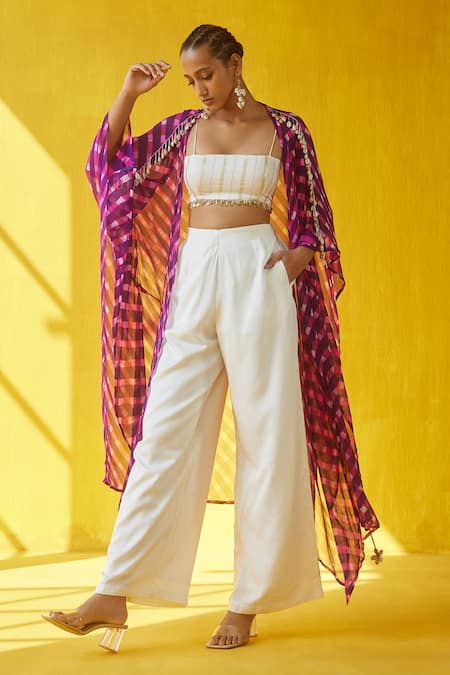 Aapro Mehak Tie Dye Kaftan & Wide Legged Pant Set 