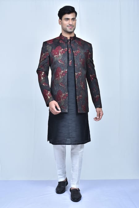 Arihant Rai Sinha Flower Print Prince Coat & Kurta Set 