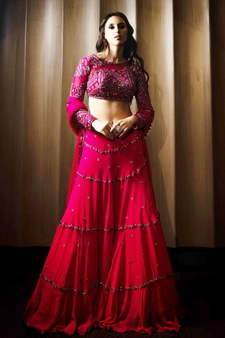 Richa Jaisinghani Label Tiered Lehenga Set 