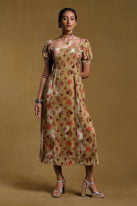 Ritu Kumar Floral Print Midi Dress 