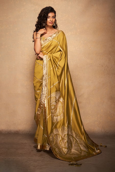 Gulabo by Abu Sandeep Pure Chanderi Silk Embellished Saree 