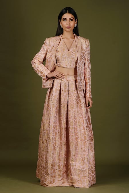 Soniya G Brocade Jacket & Lehenga Set 