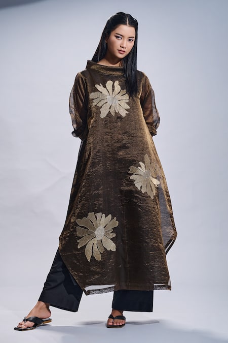 Taika by Poonam Bhagat Chanderi Tunic & Pant Set 