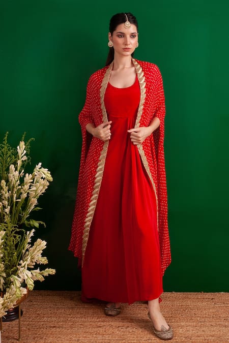 Buy Pink Cotton Silk Digital Bandhani Print Designer Gown Online : UK - New  Arrivals