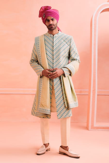 Philocaly Pallav Hand Embroidered Sherwani Set 