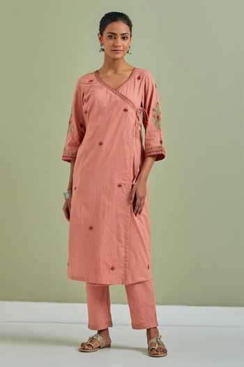 Priya Chaudhary Floral Embroidered Angrakha & Pant Set 