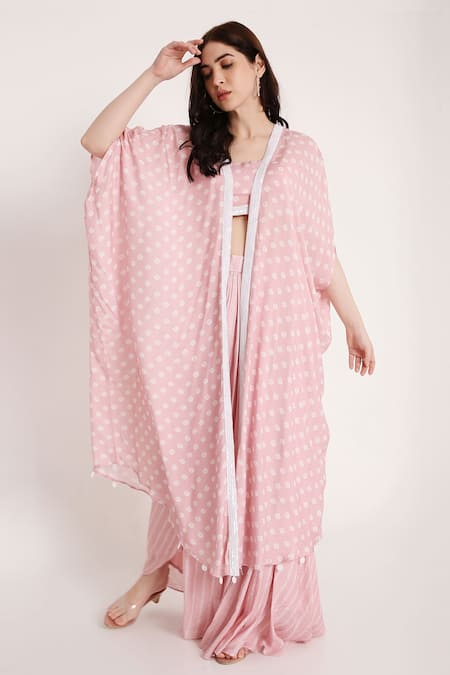Bha Sha Triya Printed Kaftan & Draped Skirt Set 