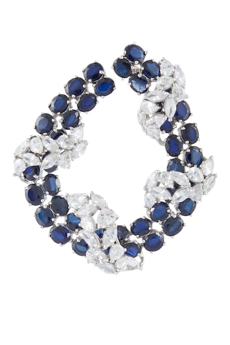 Shop_Ananta Jewels_Silver Plated Cubic Zirconia Circular Stone Earrings _Online_at_Aza_Fashions