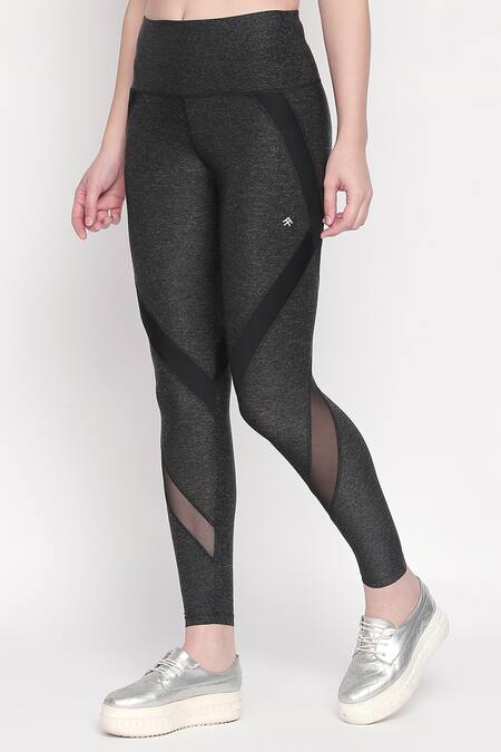 Buy_Tuna London - {Tuna Active}_Grey Sheer Panel Leggings _Online_at_Aza_Fashions