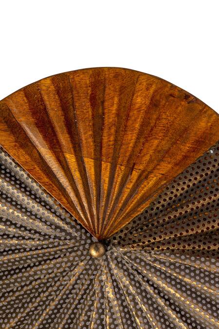 H2h_Brown Wood And Metal African Sun Wall Decor Set Of 4_at_Aza_Fashions