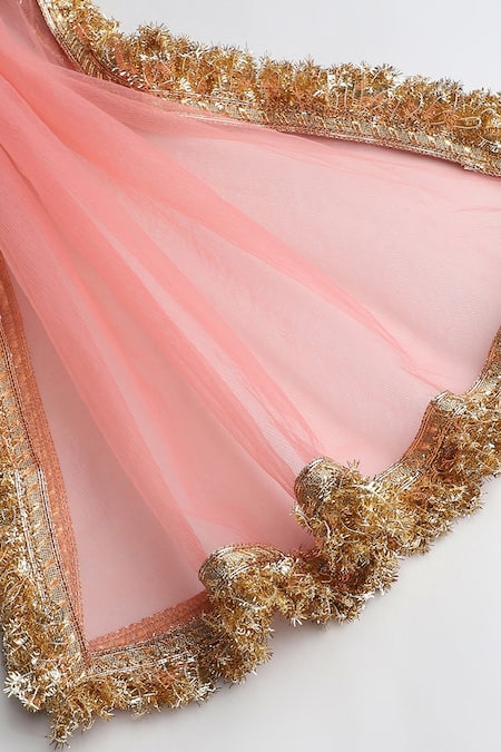 Shop_Byb Premium_Ivory Organza, Cotton, Brocade Pearls, Lace, Sequins Blouse Skirt Set 