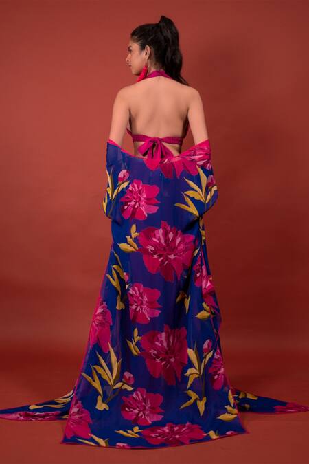 Rimi Nayak Pink Plunge Neck Halter Bralette Online at Aza Fashions Rimi Nayak_Pink Plunge Neck Halter Bralette _Online_at_Aza_Fashions