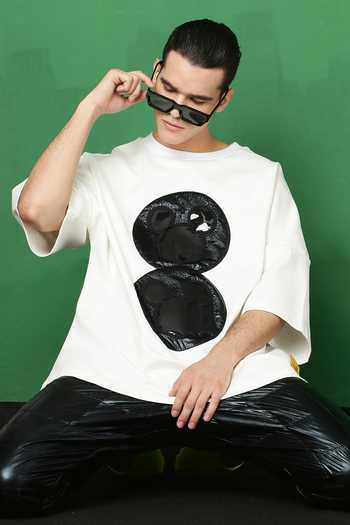 I Am Trouble By KC_White Cotton Spandex Double Face Mickey Mouse T-shirt_at_Aza_Fashions