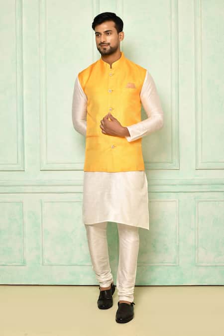 Buy Yellow Nehru Jacket Online At Best Prices In India - Tasva
