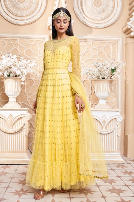 Yellow Anarkali Dress Online: Latest Designs of Yellow Anarkali Dresses  Shopping
